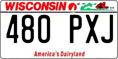 WI license plate 480PXJ