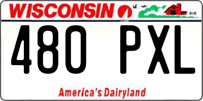 WI license plate 480PXL
