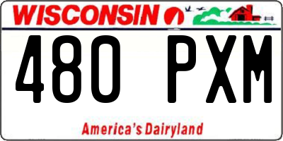 WI license plate 480PXM