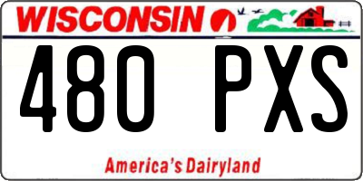 WI license plate 480PXS
