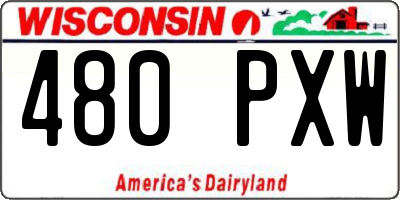 WI license plate 480PXW