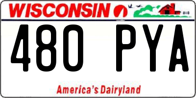 WI license plate 480PYA