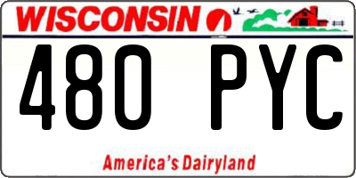 WI license plate 480PYC