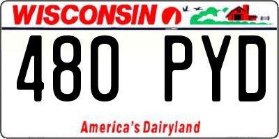 WI license plate 480PYD