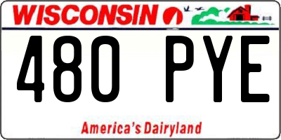 WI license plate 480PYE