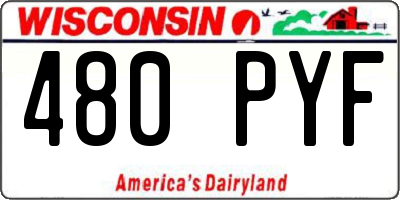 WI license plate 480PYF