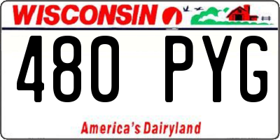 WI license plate 480PYG