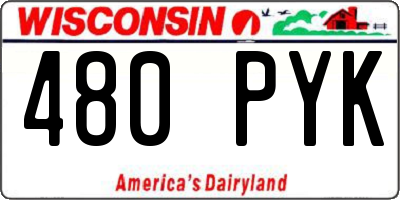 WI license plate 480PYK
