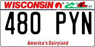 WI license plate 480PYN