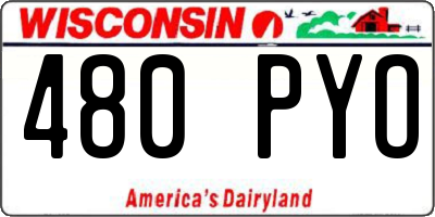 WI license plate 480PYO