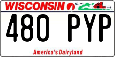 WI license plate 480PYP