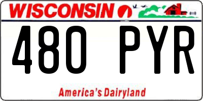 WI license plate 480PYR