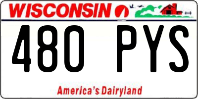 WI license plate 480PYS