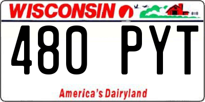 WI license plate 480PYT