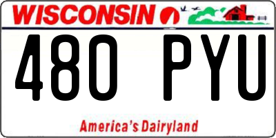 WI license plate 480PYU