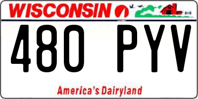 WI license plate 480PYV