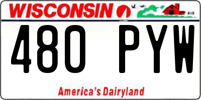 WI license plate 480PYW