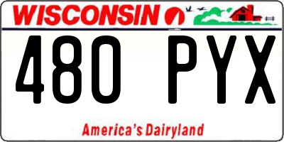 WI license plate 480PYX