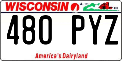 WI license plate 480PYZ