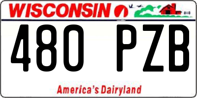 WI license plate 480PZB