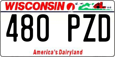 WI license plate 480PZD