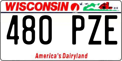 WI license plate 480PZE
