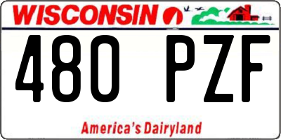 WI license plate 480PZF