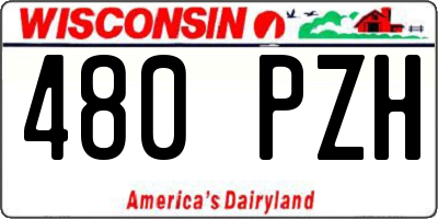 WI license plate 480PZH