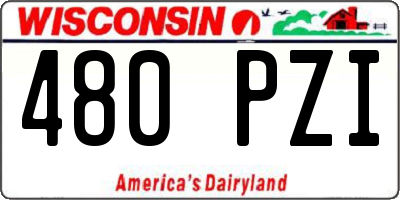 WI license plate 480PZI