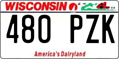 WI license plate 480PZK
