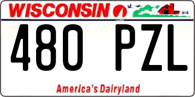 WI license plate 480PZL