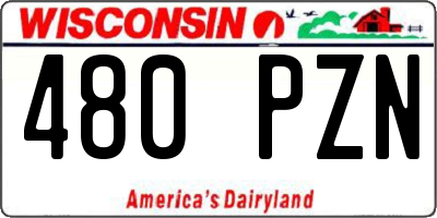 WI license plate 480PZN