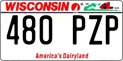 WI license plate 480PZP