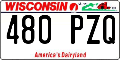 WI license plate 480PZQ