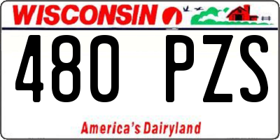 WI license plate 480PZS