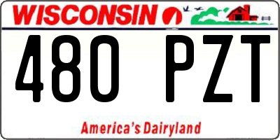 WI license plate 480PZT