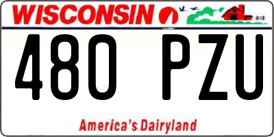 WI license plate 480PZU