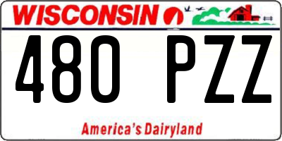 WI license plate 480PZZ