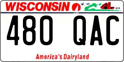 WI license plate 480QAC