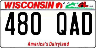 WI license plate 480QAD