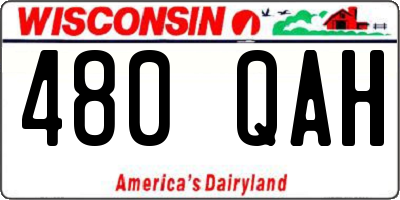 WI license plate 480QAH