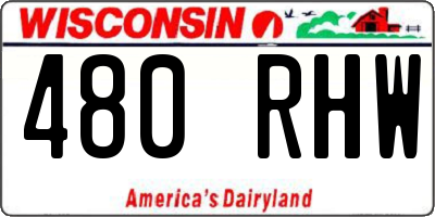 WI license plate 480RHW