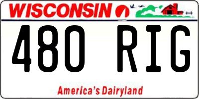 WI license plate 480RIG
