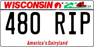 WI license plate 480RIP