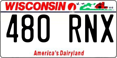 WI license plate 480RNX
