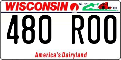 WI license plate 480ROO