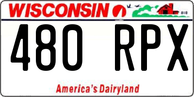 WI license plate 480RPX