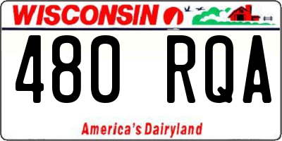 WI license plate 480RQA