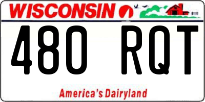 WI license plate 480RQT