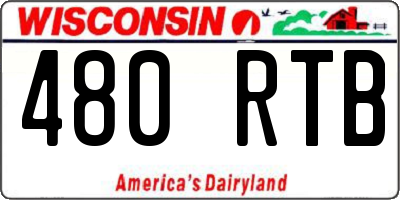 WI license plate 480RTB